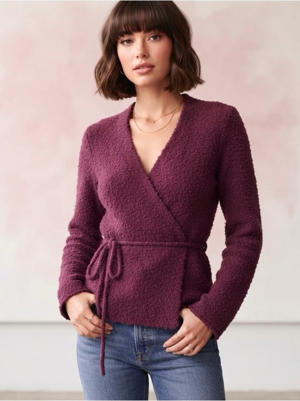 NWOT Moda International Wrap Sweater Size M